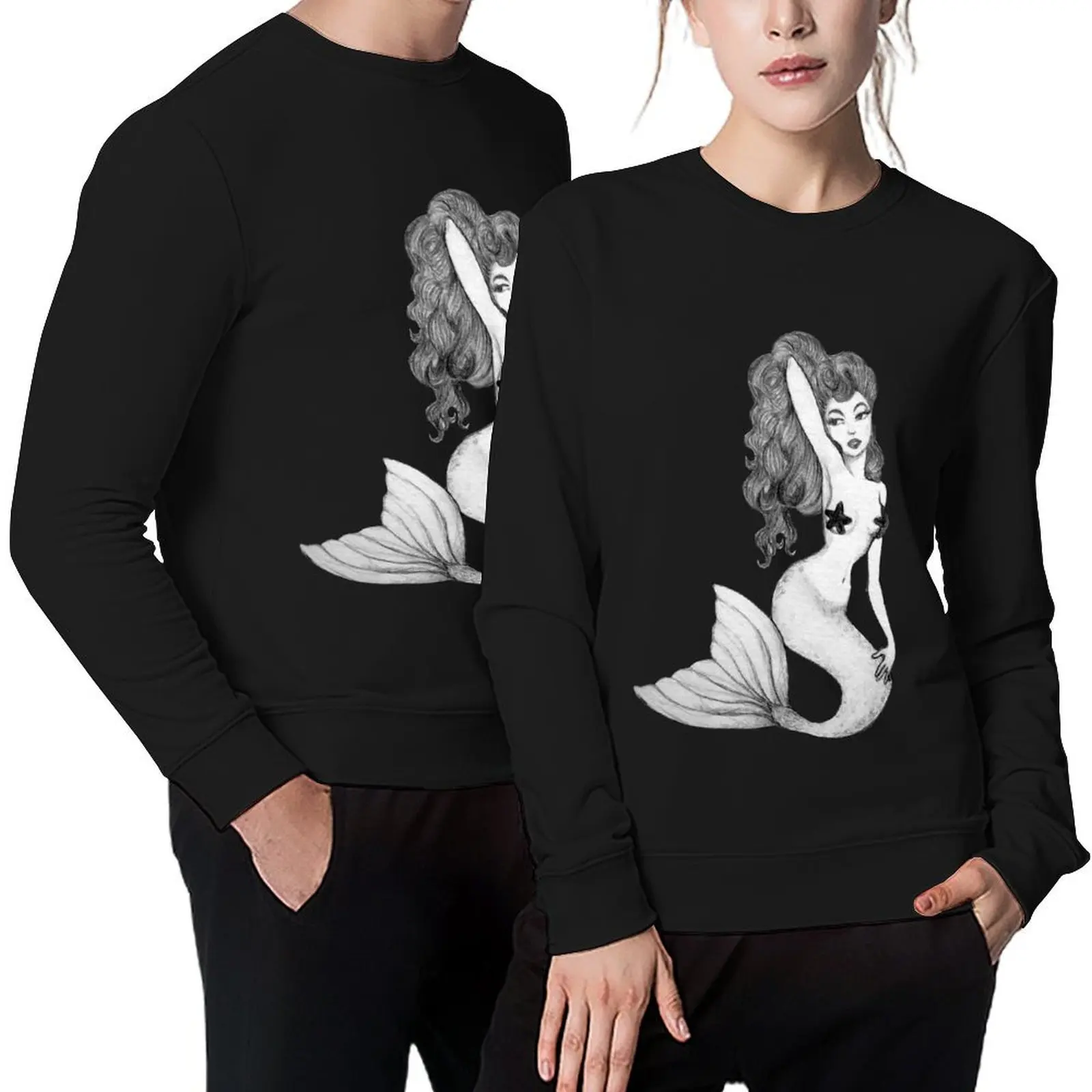 

Sirène noir et blanc Pullover men's clothing anime clothes autumn new products men wear hooded sweatshirt for men