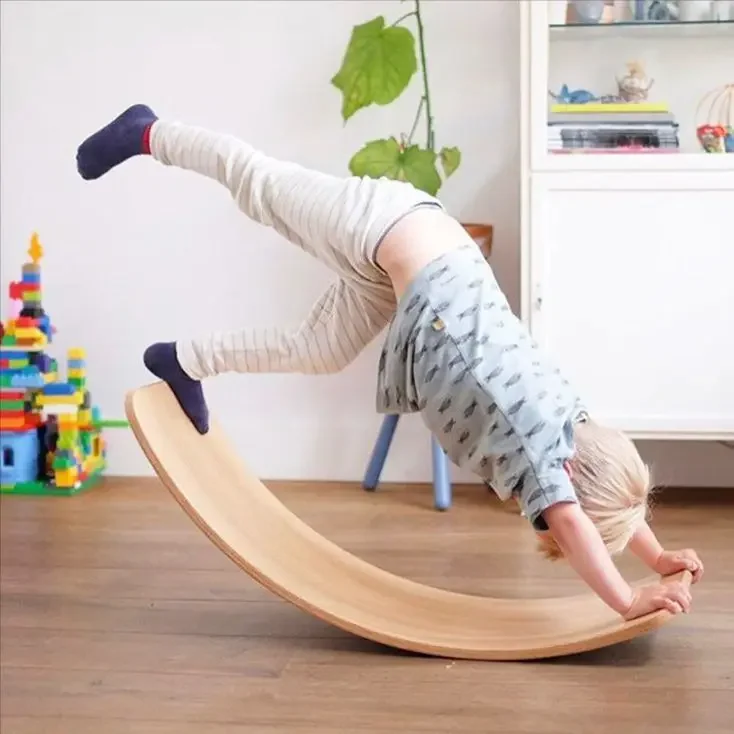 Direct Selling Body China Yoga Wooden Kids Standing Balance Board new training fitness yoga wooden