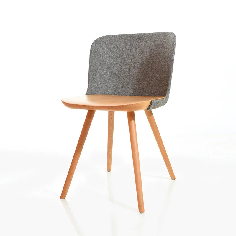 

Solid wood modern simple home study restaurant back chair light luxury soft bag business chair