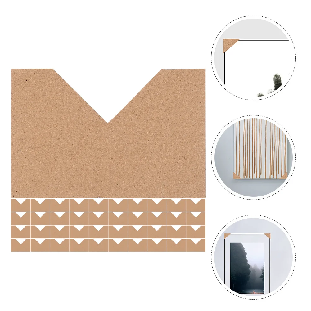 

120pcs Photo Frame Cover Corner Packing Corners Paper Bend Protector Kraft Sturdy Protective Shipping Artwork Storage Moving