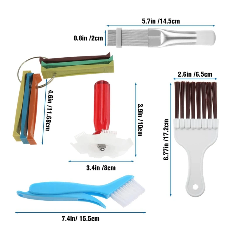 7Pcs Air Conditioner Fin Cleaner Set, Ac Fin Comb Condenser Fin Straightener Brush, Air Conditioner Repair Clean Tool Durable