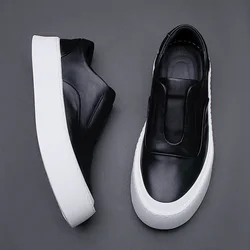 Summer men's shoes casual shoes 2024 new cowhide breathable loafers men's business leather shoes soft soled slip-on bean shoes