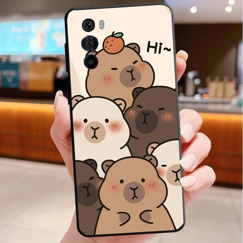 

Phone Case For Motorola Edge 50 40 Pro 60 50 40 30 Ultra Neo Fusion Moto G85 G72 G53 G54 G84 G13 G32 Cartoon Capybara