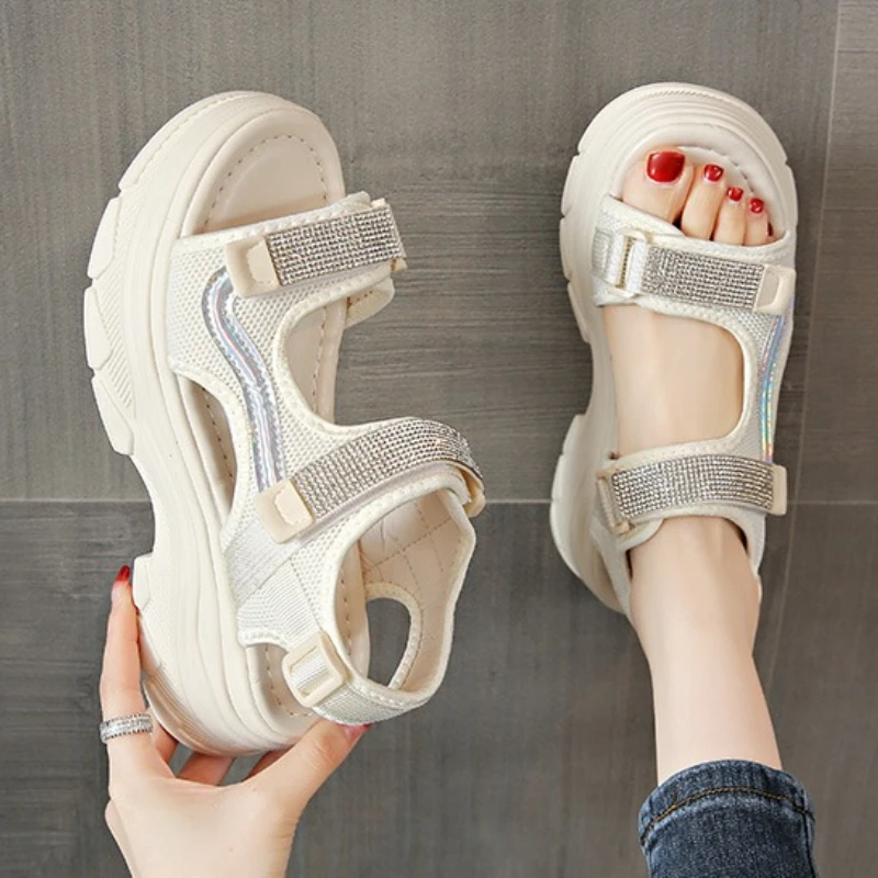 

Women's Sandals New Summer Flat-soled Solid-color Rubber Sole Anti-slip Breathable Outdoor Casual Shoes for Summer