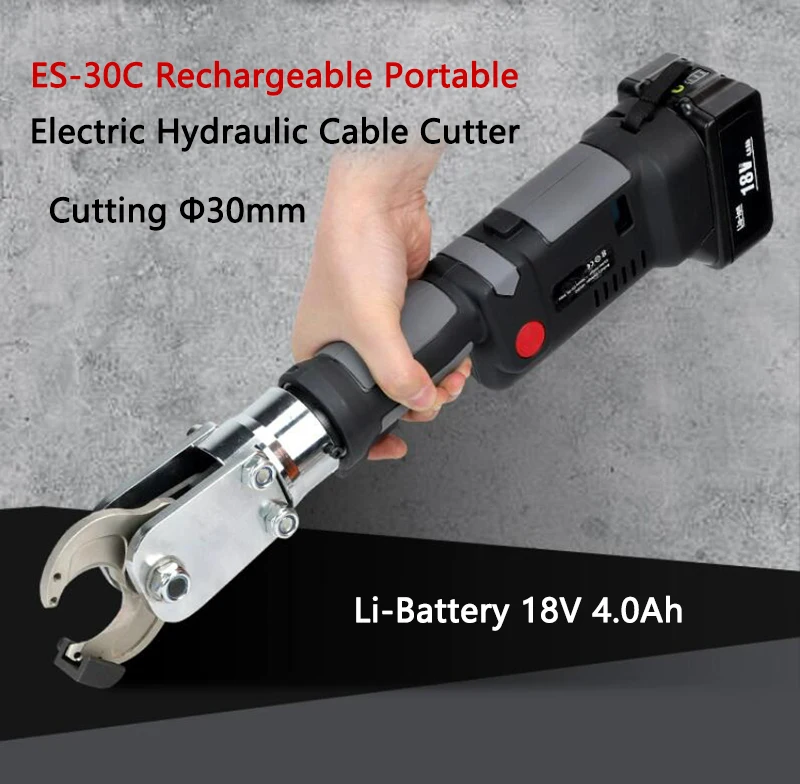 ES-30C Rechargeable Mini Cable Cutter Portable Small Electric Hydraulic Copper Aluminum Cable Scissors Wire Cutting Pliers