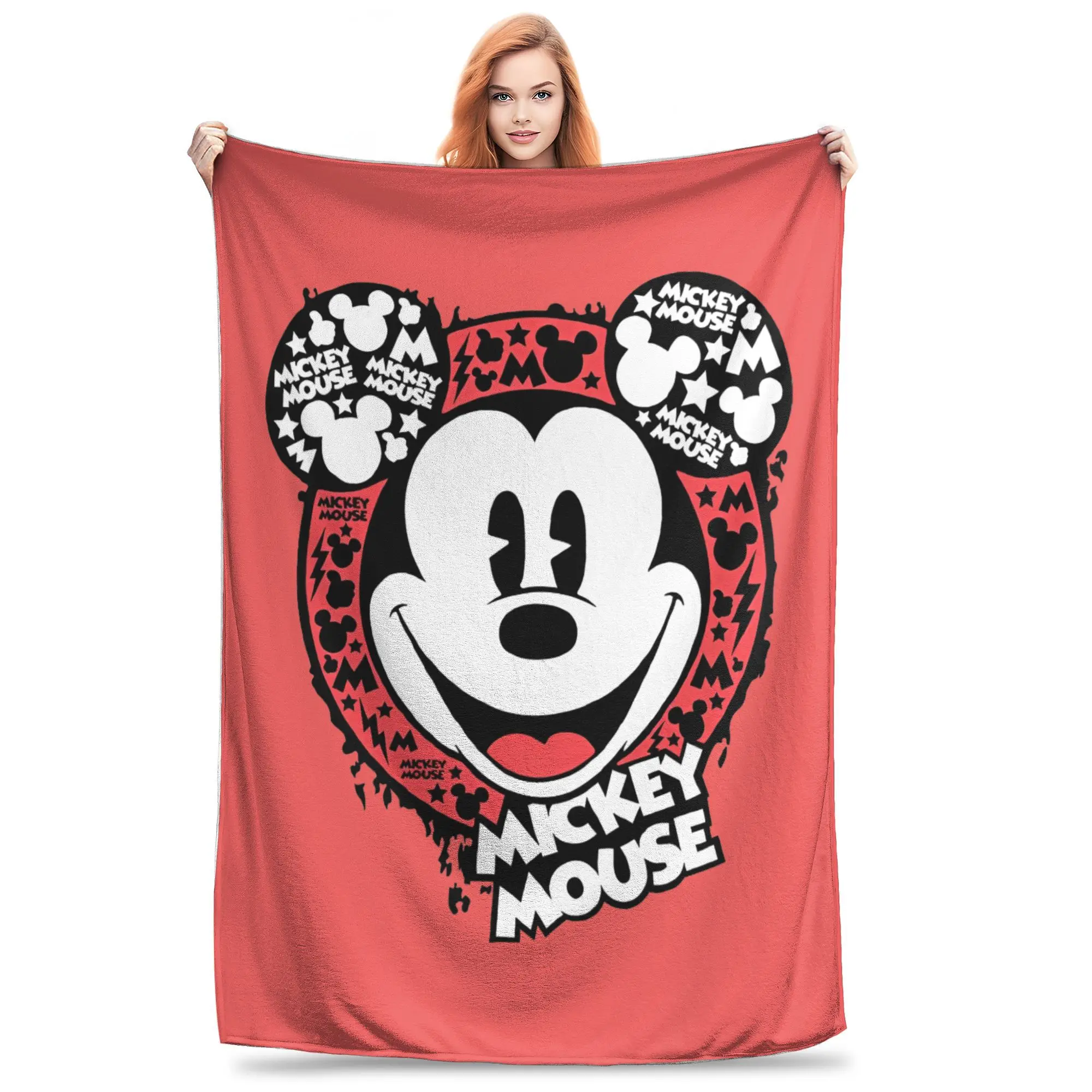 disney mickey mouse koce flanelowe wygodny, bardzo miękki koc narzutowy do sypialni