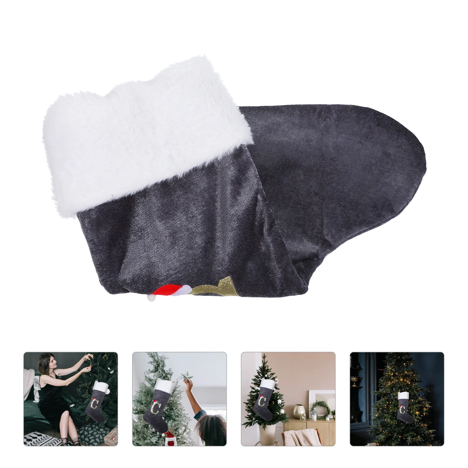 

Lovely Cartoon Christmas Stocking Decorative Xmas Sock Hanging Ornament Large Gift Candy Bag Festive Holiday Decoration