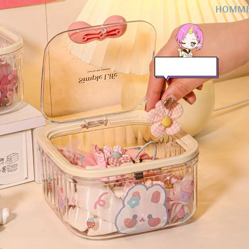 Clear Accessories Organizer Box Multifunctional Storage Box For Hair Ties Jewelry Bathroom Desktop With Storage Organizer