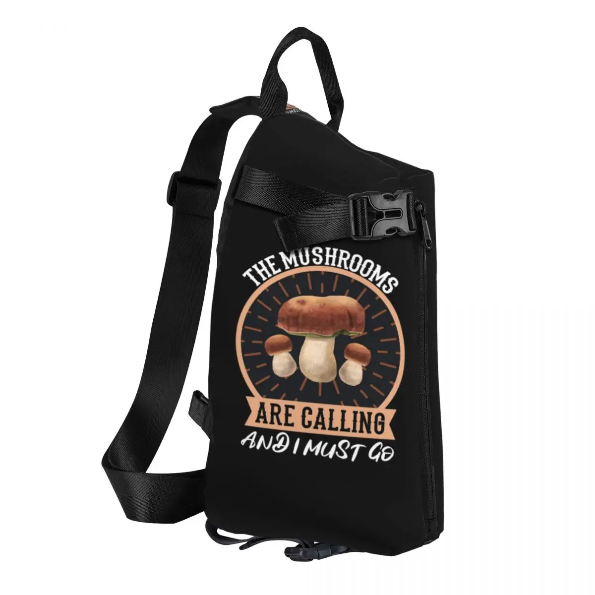 Collecting Mushrooms Mushroom Pickers Porcini Chest Bag Men Sling Crossbody Backpack Chest Bag Hiking Daypack Shoulder Bag