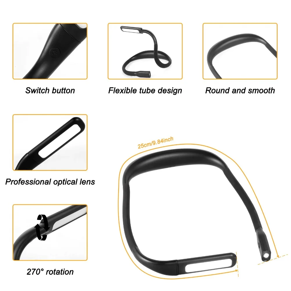 Flexible Freis prec heinrich tung LED Hals Licht Buch Lese lampe tragbare 1800mah USB wiederauf ladbare Arbeits taschenlampe für Camping