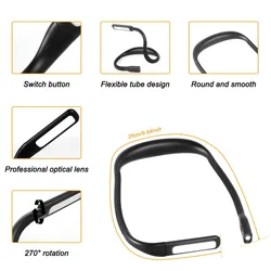 Flexible Handsfree LED Neck Light Book Reading Lamp Portable 1800mAh USB Rechargeable Work Flashlight for Camping
