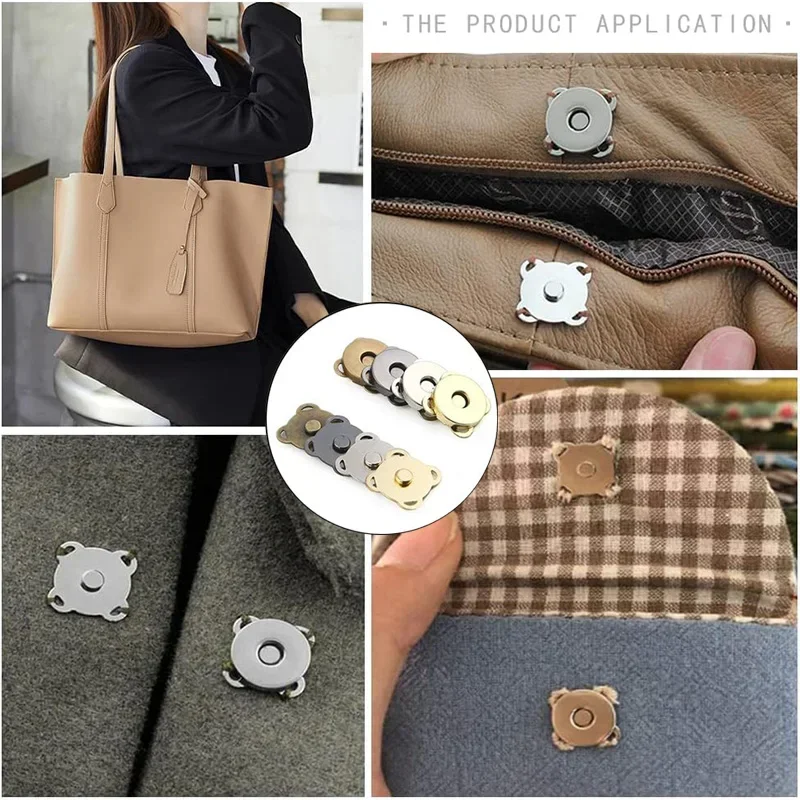 1/20Set Persegi Magnetik Snap Pengencang Gesper Tombol Tas Tangan Dompet Dompet Tas Kerajinan Aksesoris 14Mm 18Mm Pilih Warna