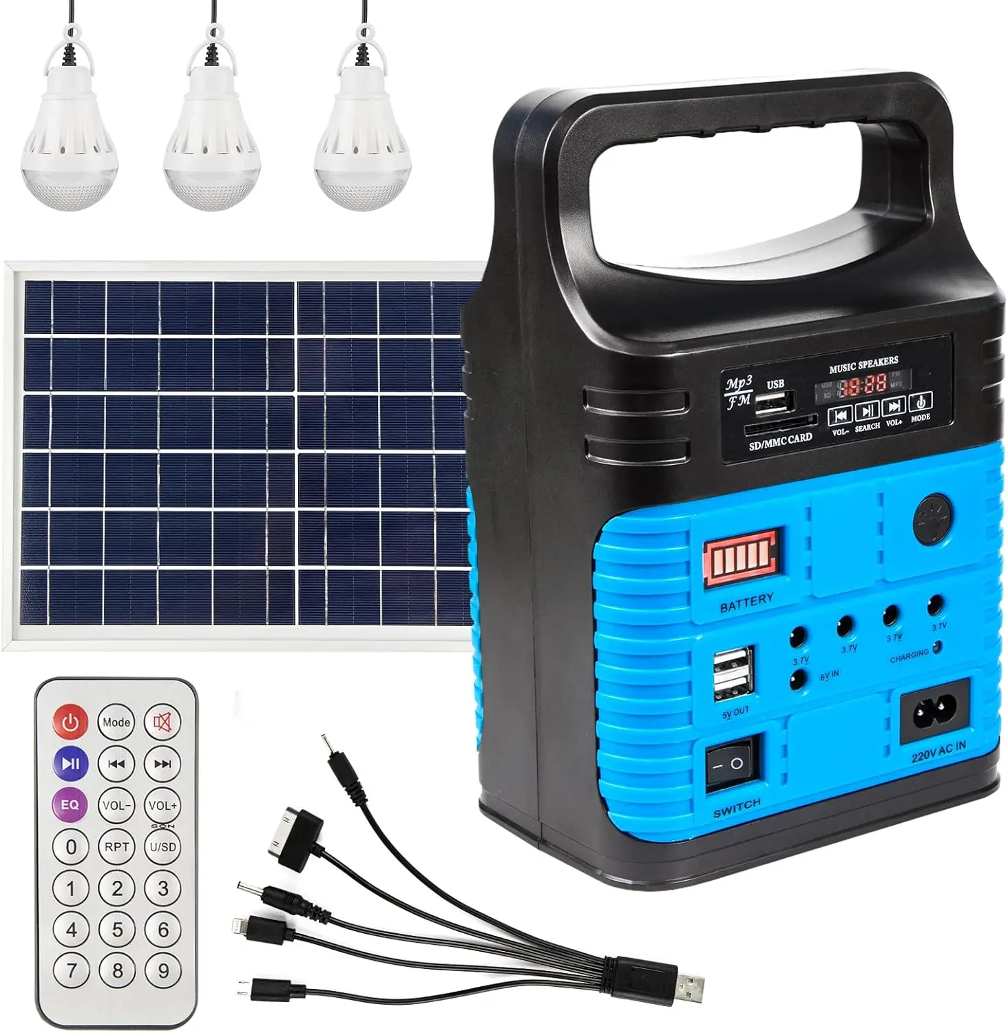 

Portable Power Station Solar Generator with 10000mAh Battery and 10W Panel for Camping Home Backup