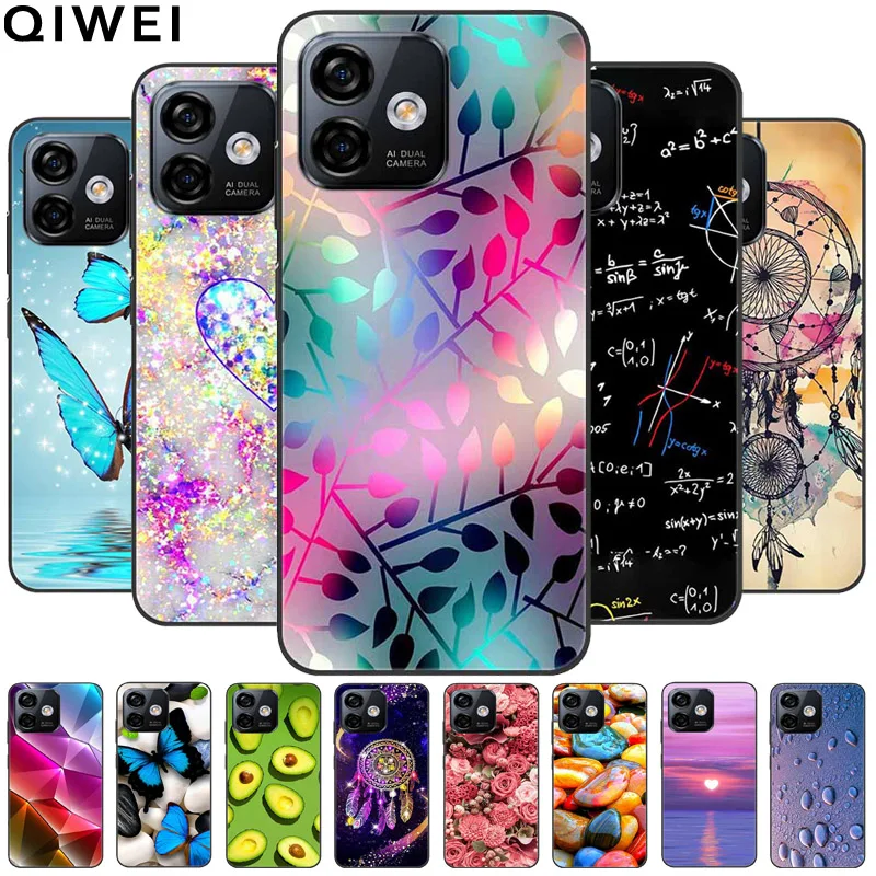 For Ulefone Note 16 Pro Global Case Black TPU Fashion Silicone Funda Coque for Ulefone Note 16 Pro Soft Covers 6.52 Cute Cartoon