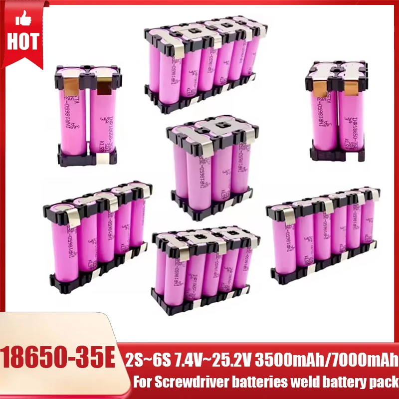 7.4 فولت ~ 25.2 فولت 18650-35E بطارية ليثيوم مخصصة 3500 مللي أمبير/7000 مللي أمبير بطارية لحام 2S1P 2S2P 3S1P 3S2P-6S1P 6S2P بطارية حزمة #3