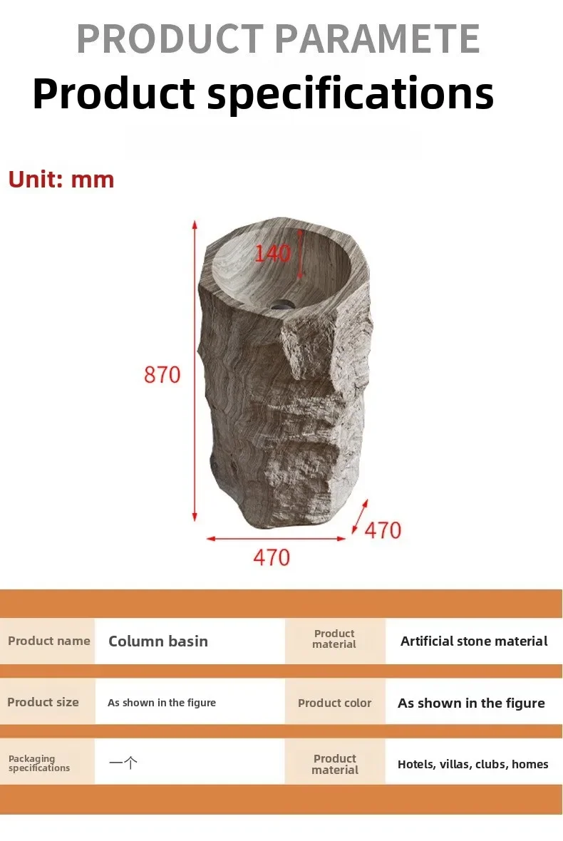 لوحة غسيل الحجر الاصطناعي للرياح من وابي سابي B & B، طاولة غسيل حمام الفندق، مطعم المشاهير على الإنترنت، غسيل الحمام #5