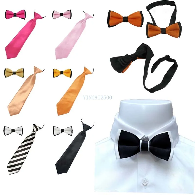 Children Kid 2Pcs Tie Bowtie school Festive Wedding Evening Christmas Chic Clothing Accessories Cute Gift MJ36