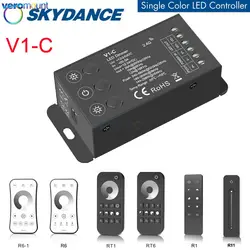 Skydance V1-C LED 조광기, PWM 주파수 조정 가능, 2.4G RF 터치 리모컨, 단색 LED 스트립 조명, 12V, 24V