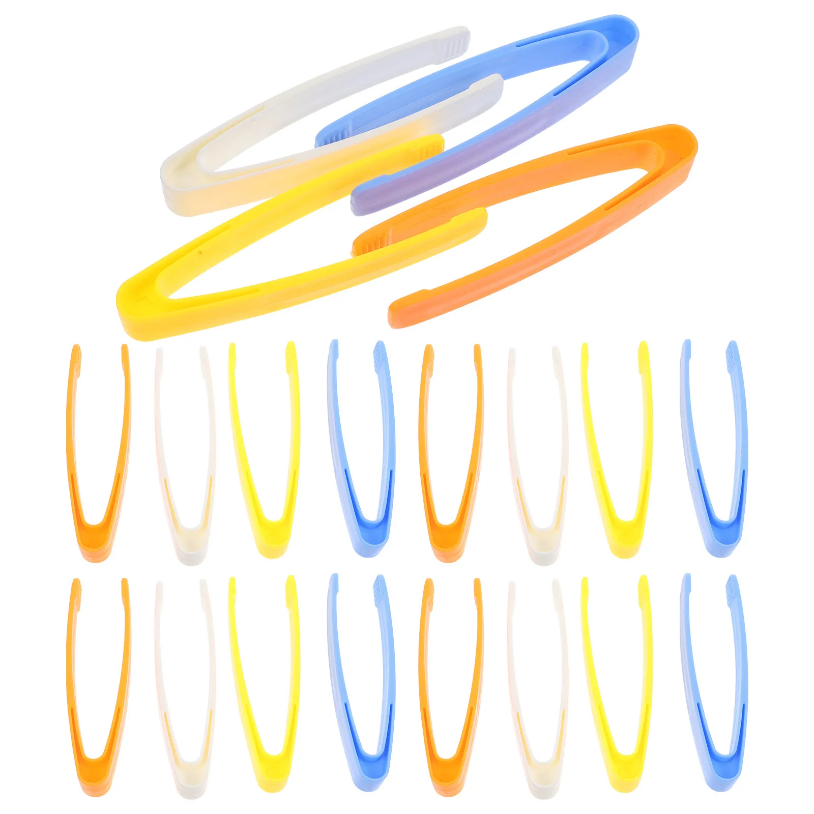 Pinzette in plastica da 20 pezzi per bambini, colori vivaci, ergonomiche, per la raccolta di perline, ausilio didattico per l'insegnamento delle scienze sperimentali a scuola