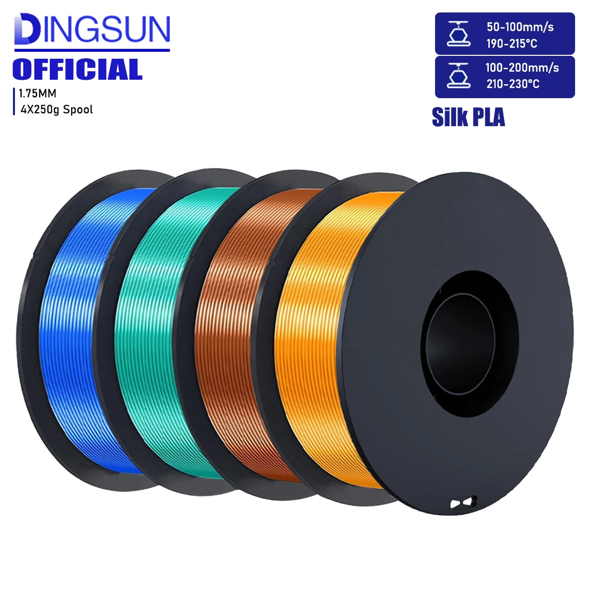 

Silk PLA Plus 3D Printer Filament, Silk PLA PLUS Filament ,1.75mm Smooth Silk Filament Multicolor,200g/ 250G/500g/1000g Spool