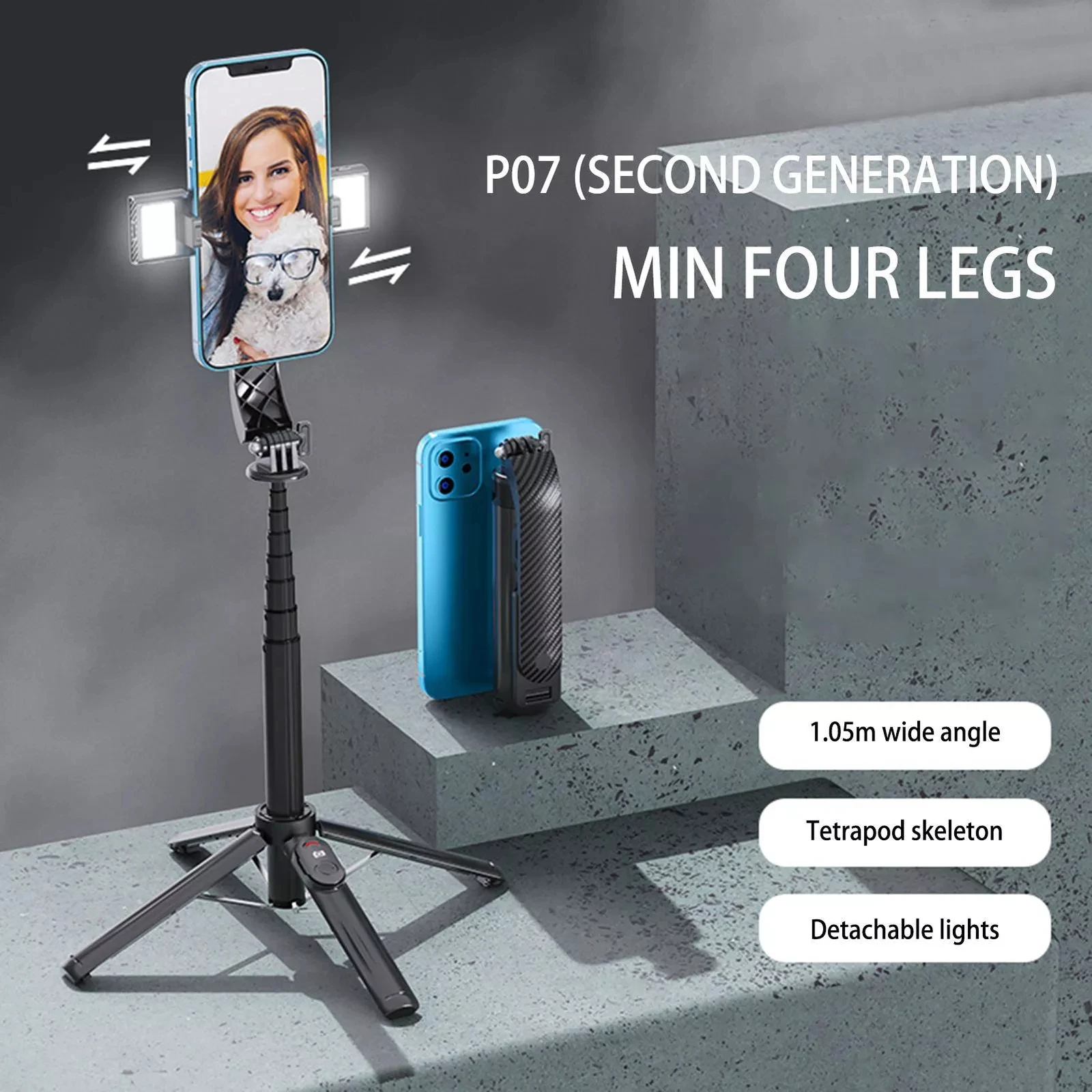 LISCN Smartphone Selfie Sticks 360 Degree Rotation Wireless Remote Control Tripod Aluminum Alloy Selfie Sticks