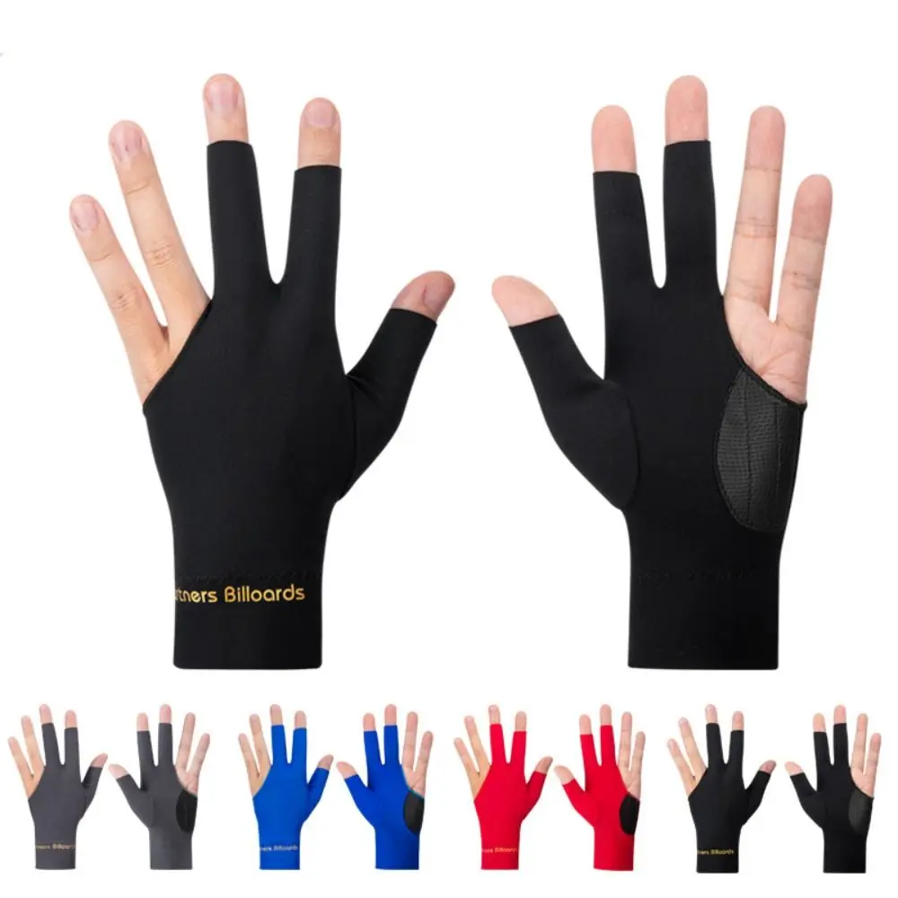 Guante de billar antideslizante profesional, guante de entrenamiento de billar transpirable de tres dedos, accesorios de Fitness, guante de Snooker elástico