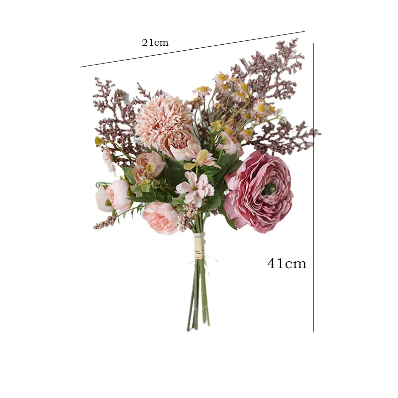 41cm Faux Flower Bouquet Artificial Reed Lover Grass Retro Premium Floral Arrangement for Living Room Table Vase Decor