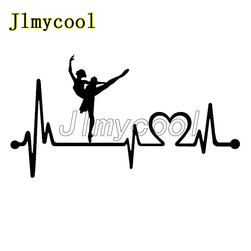 19cm*10.2cm Ballet Ballerina Dance Heartbeat Lifeline Personality Body Car Stickers Decal Sticker