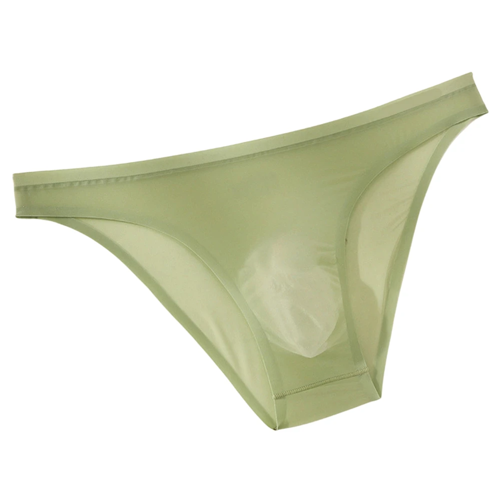 Men Thin Seamless Ice Silk Briefs Sheer Underwear 3D Bulge Pouch Lingeries For Man See Through Panties Sexy Accessories Trunks