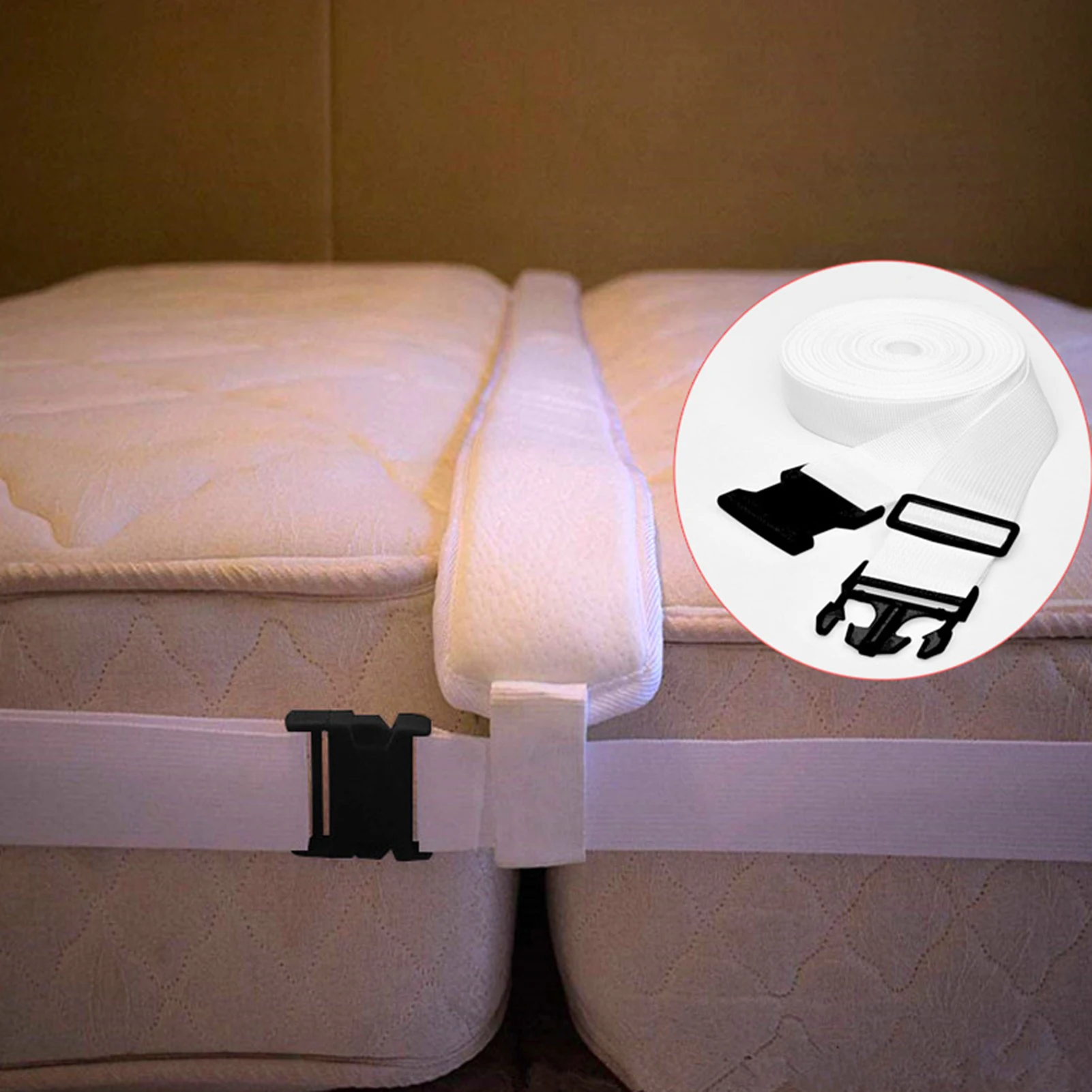 Non-Slip Design Bed Strap Extra Wide Soft Bed Gap Filler Bed Connector Use to Easily Combine Beds