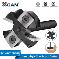 XCAN Milling Cutter CNC Spoilboard Surfacing Router Bit 8/12mm Shank Insert Carbide Slab Flattening Router Bit Wood Planer Bit