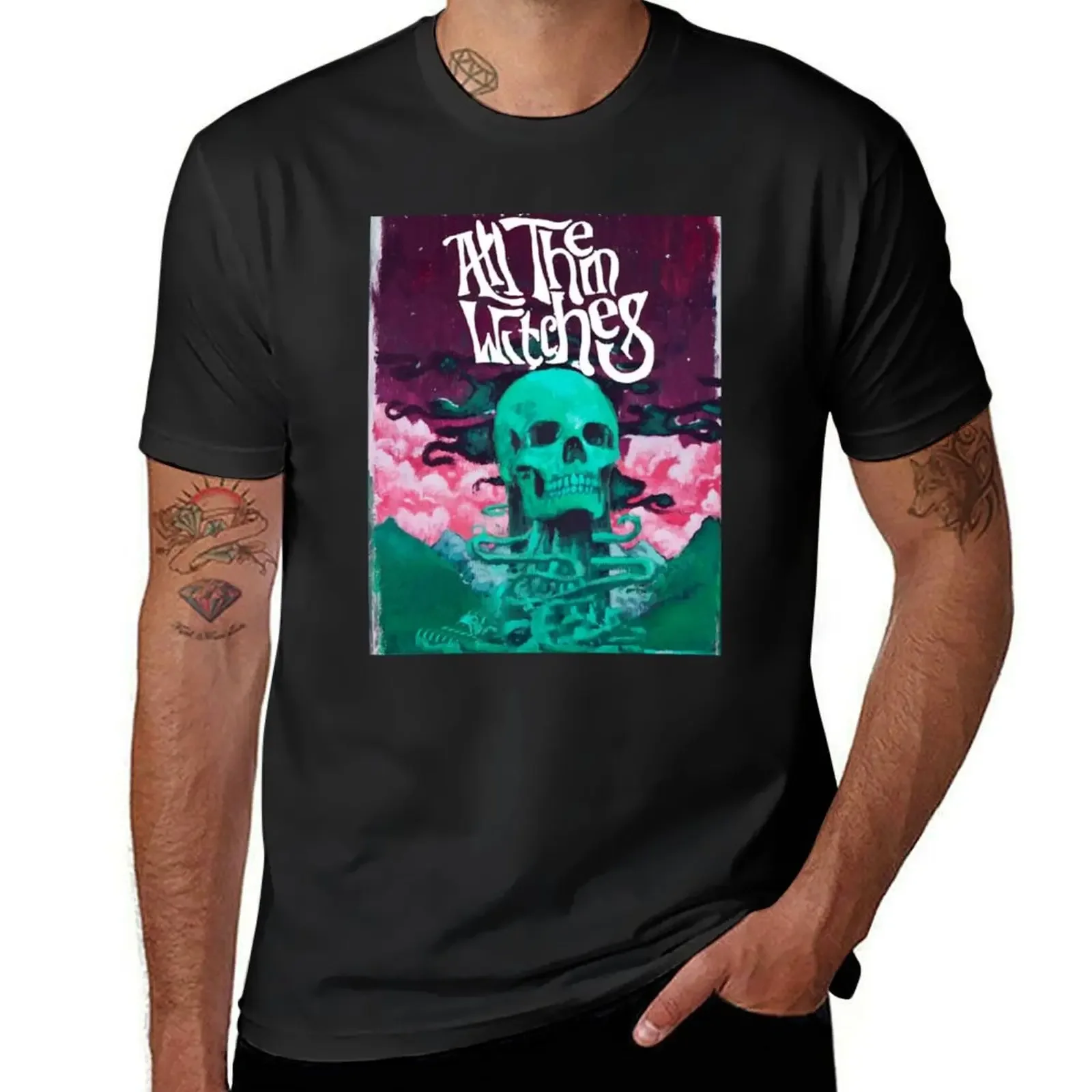 All them witches skull purple ATW design T-Shirt kawaii clothes Short sleeve tee summer tops mens t shirt