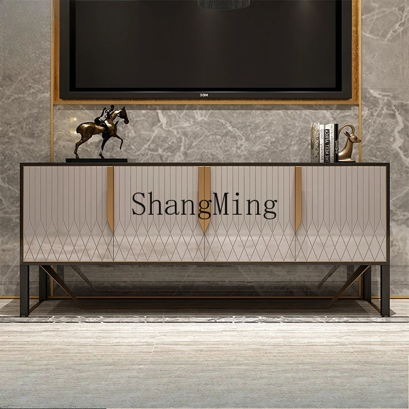 

LXY light luxury living room floor cabinet coffee table combination villa solid wood TV cabinet combination
