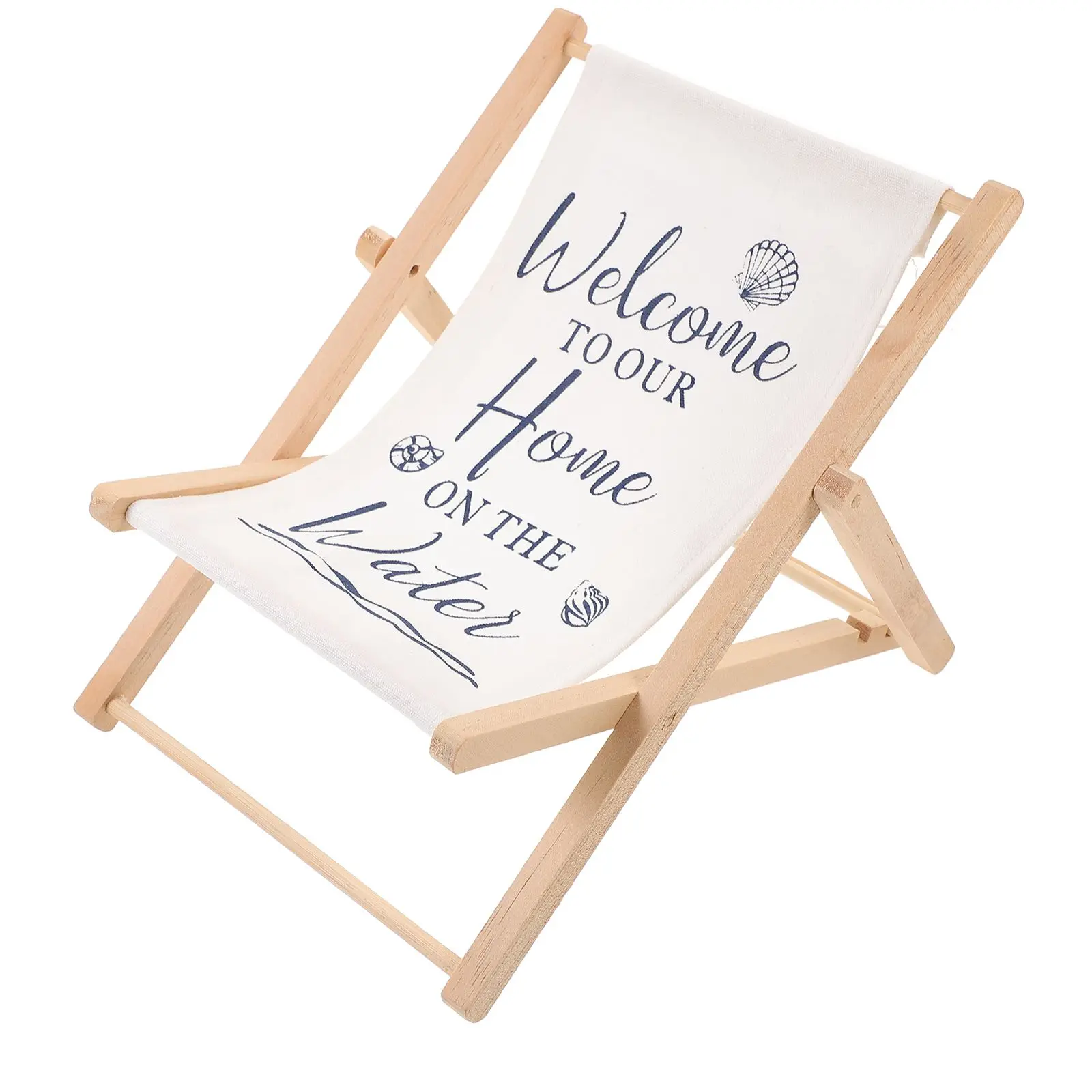 

Mediterranean Style Children's Room Decoration Beach Chair Figurine Seat Nautical Models Home Wooden Coastal Ornament