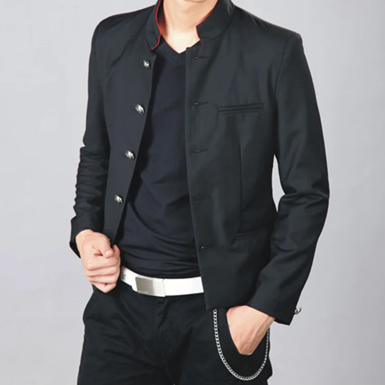 Spring  Autumn New Trends Korean Men's Single-breasted Long Sleeve Jacket Suit Jacket Japanese School Uniform Slim Fit