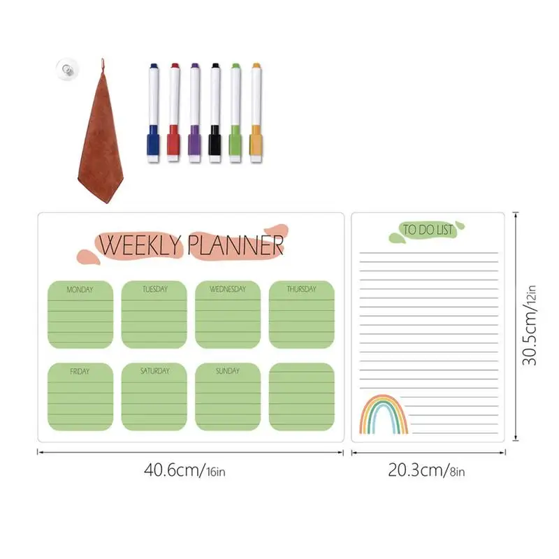 Klarer Wochen planer für Kühlschrank Magnet plan Planer Kit wasserdichte Message Boards mit 6 Magnets tiften für Einkaufs listen