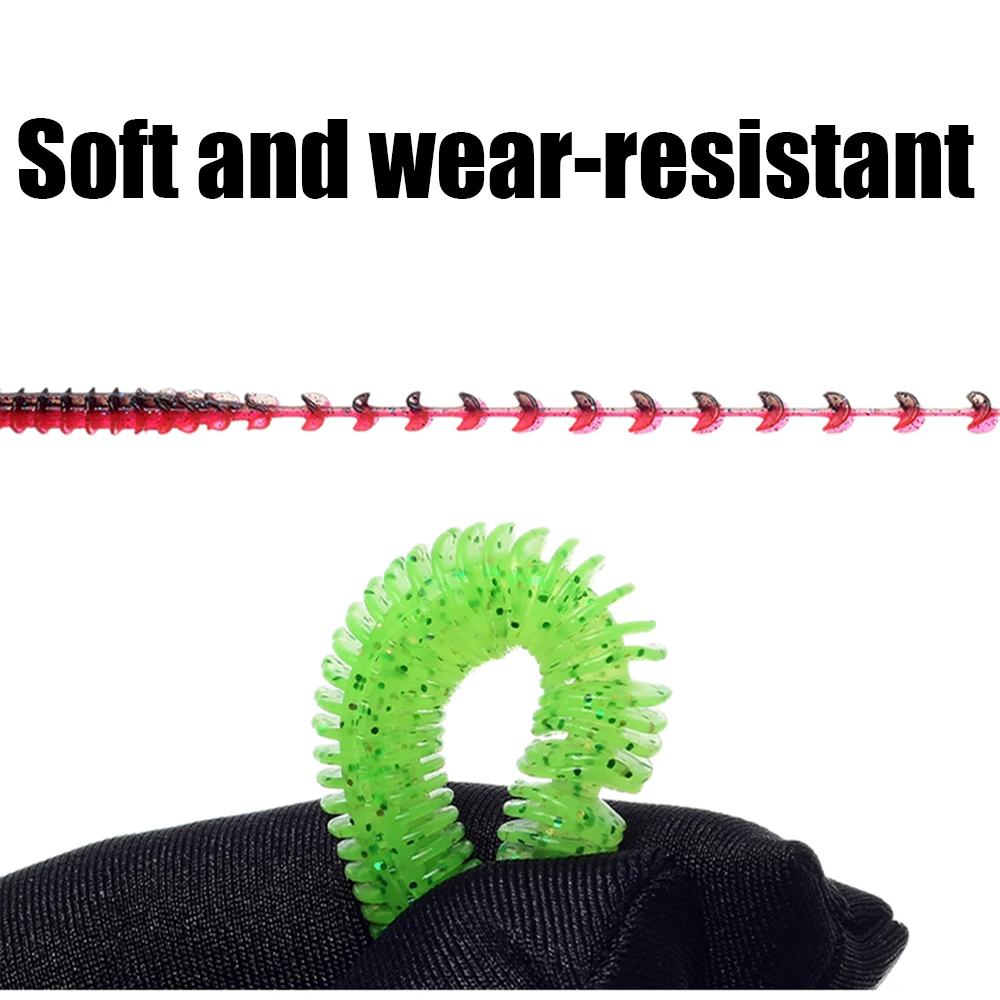 TANTA Soft Lures 63mm 83mm shrimp odor Additive Artificial Rubber Worm Silicone Straight Tail Snood for fishing Wacky Rig Bass
