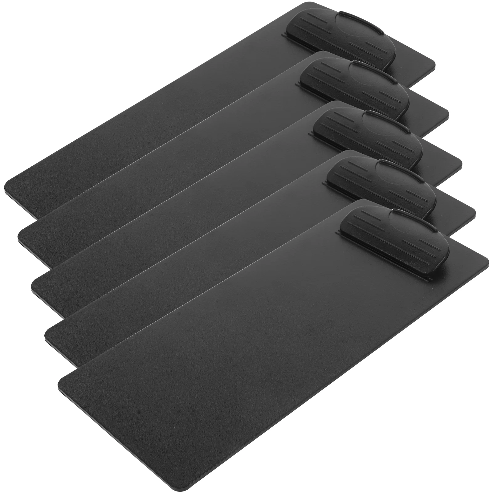 5 Pcs Menu Bill Folder Student Restaurant Clip Boards Abs Resin Low Profile Clipboard Black