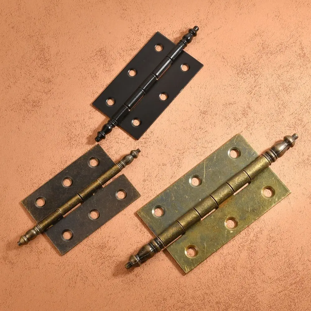 Ferro novo estilo chinês dobradiças dobráveis durável fácil de instalar bronze vintage dobradiça coroa cabeça caixas de madeira