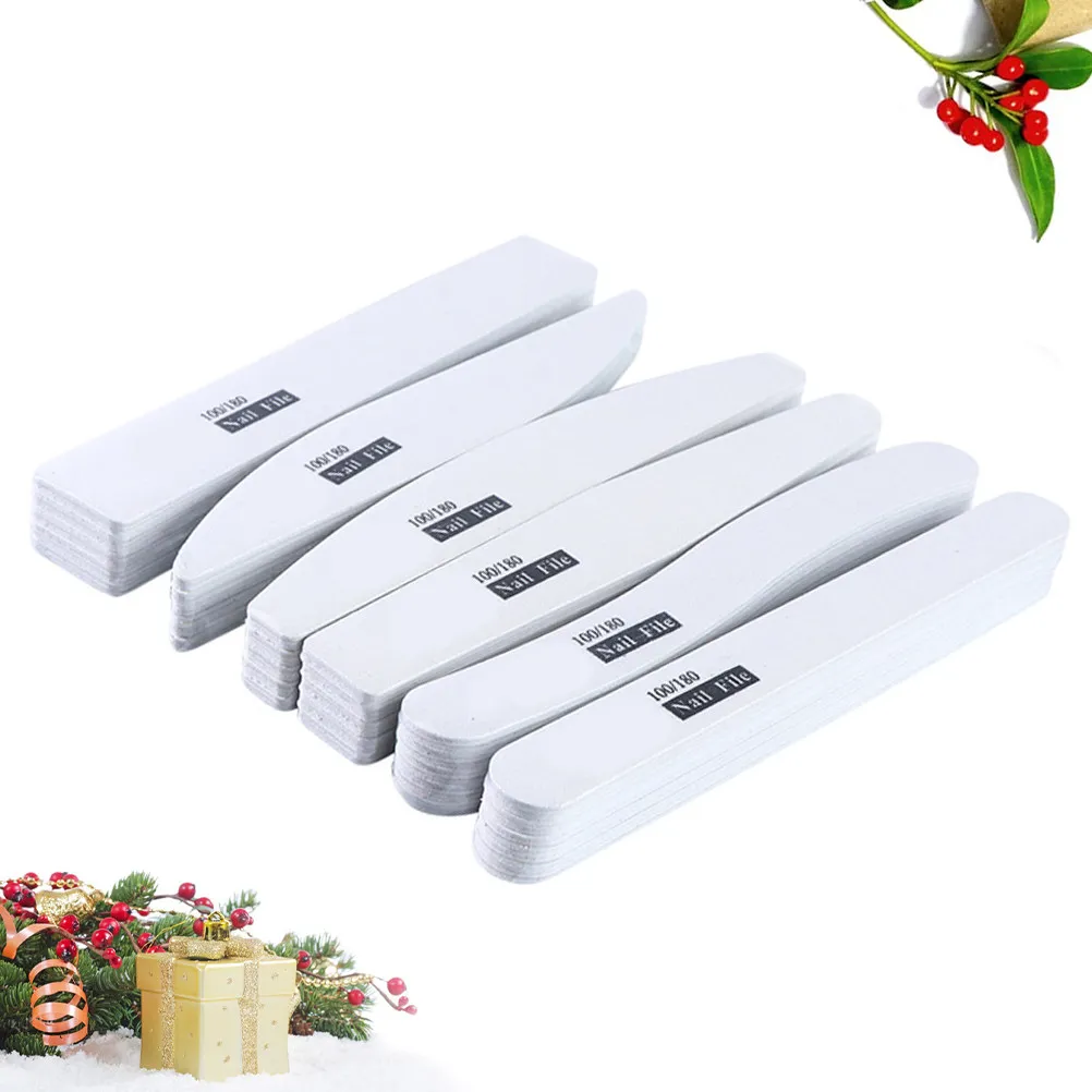 30Pcs Nail Files Double Sided Grit Professional Manicure Nail Buffers Smoothing Shaping Natural Nails False Extensions Salon