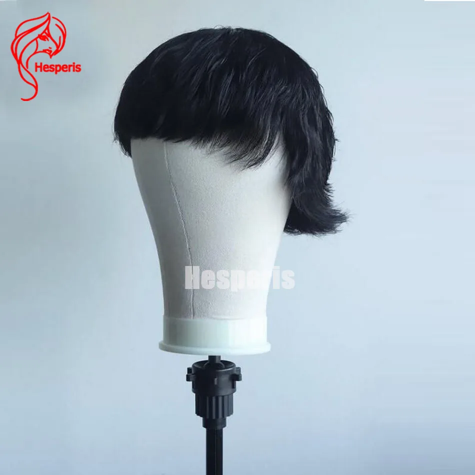 

Hesperis Full Machine Made Human Hair Wigs For Men Brazilian Remy Short Pixie Cut Wig With Bangs Wear And Go Wig For Boy