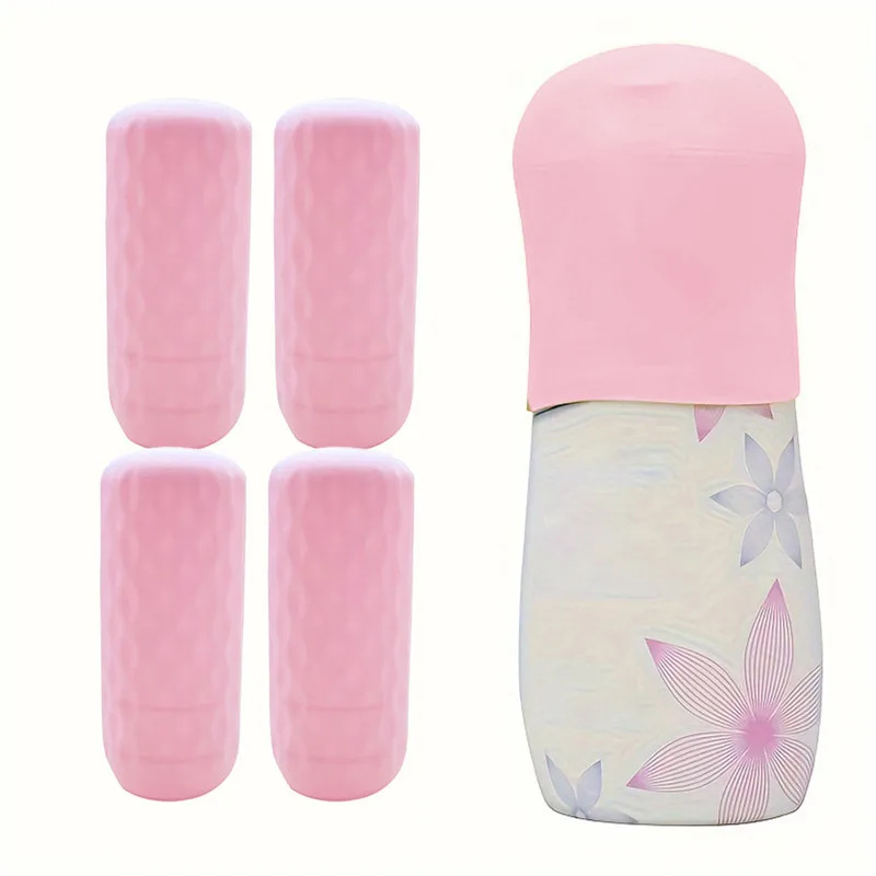 4PCS/set Portable Cosmetic Leak-proof Bottle Cover Outdoor Toiletries Safety Bottle Cap Cover Travel Silicone Bottle Cover