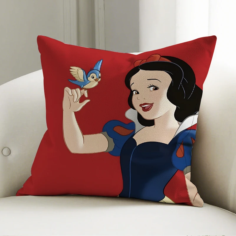 

Disney Snow White Pillow Cover Cartoon Princess & Blue Bird Pattern Decorative Cushion Sofa Bedroom Kids Gift