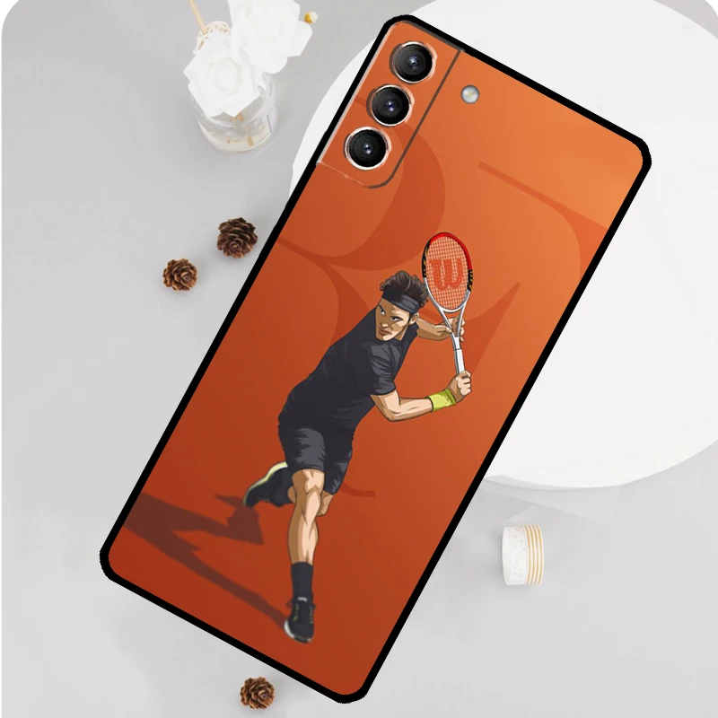 Funda de teléfono Tennis Roger Federer RF para Samsung Galaxy S25 Ultra S20 S21 S22 S23 S24 Plus S9 S10 S24 FE Funda