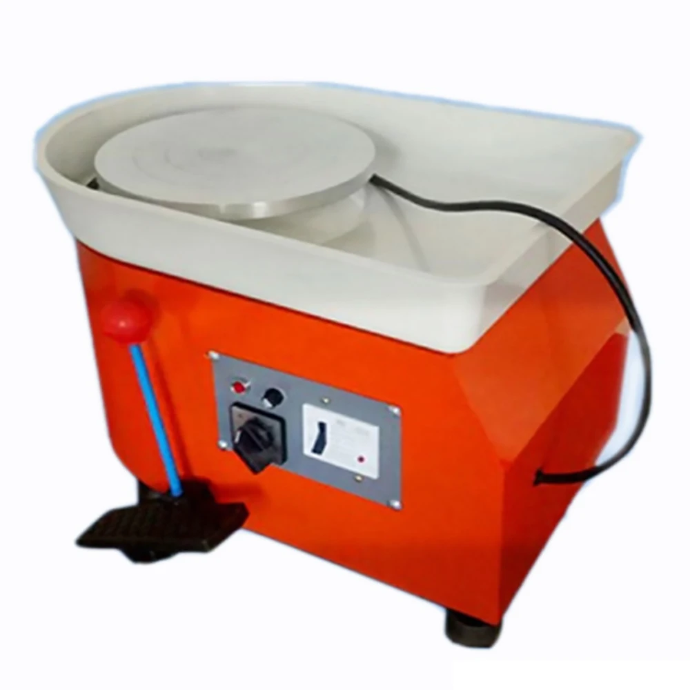 

Pottery Forming Machine 25cm Ceramic Pottery Wheel with Adjustable Feet Lever Pedal 350W Art Craft