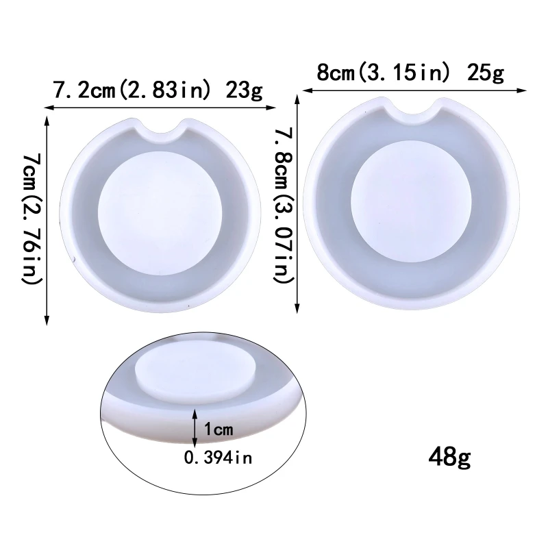 Molde posavasos silicona para fundición resina, molde silicona posavasos redondo para manualidades joyería