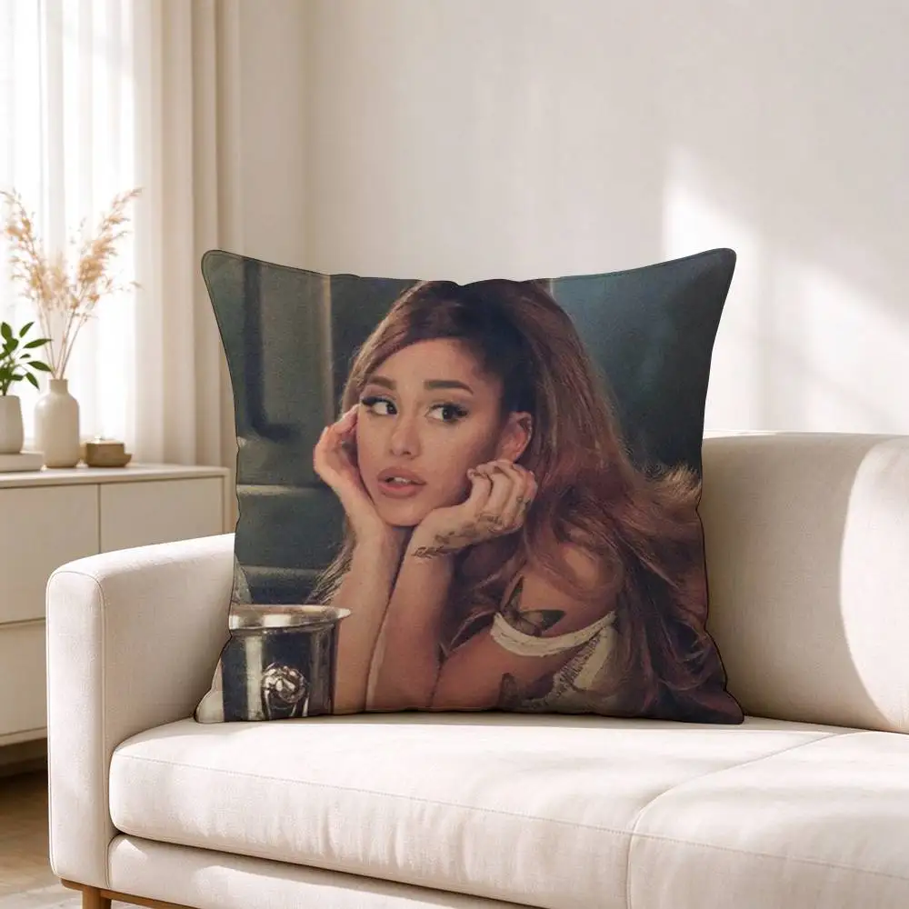 A-Ariana Grande Female Singer Square Double-Sided printed Pillow Case Bedroom Bedside Pillow Sofa Cushion Cover 4