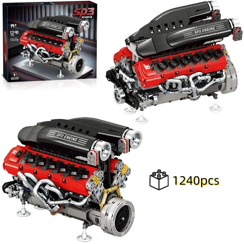 

Технический SP3 механический двигатель, силовой двигатель, строительные блоки, модель, креативная игрушка «сделай сам», настольный 3D набор, MOC, сборочные кирпичи, подарок