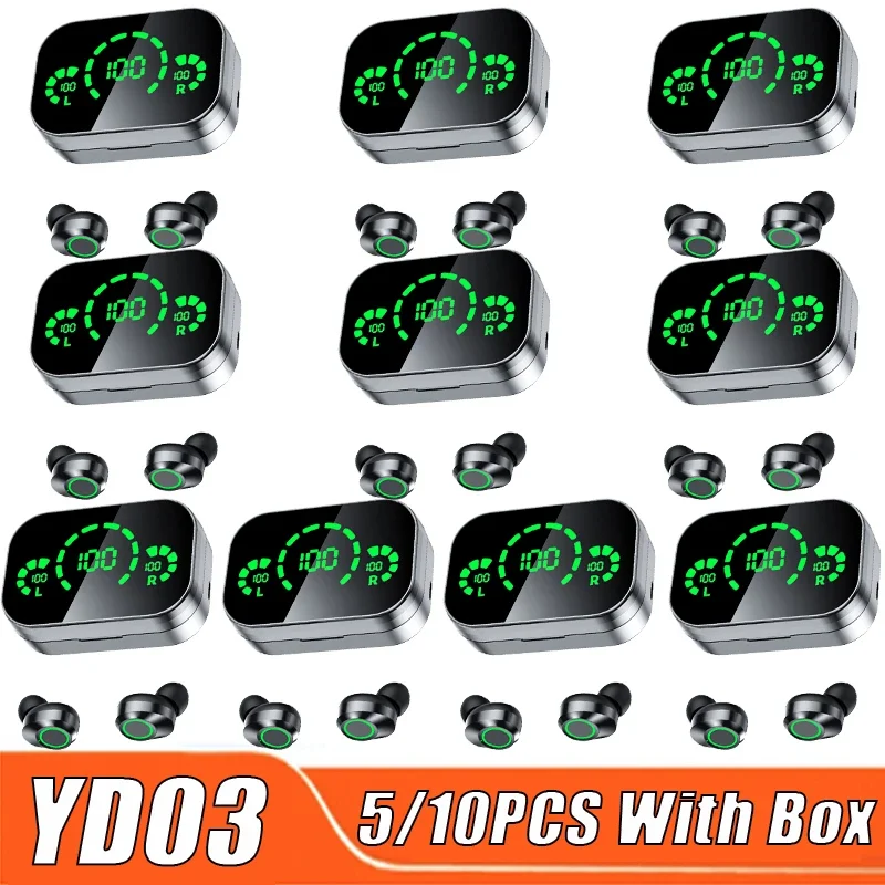 

Наушники YD03, новые наушники-вкладыши, Bluetooth-наушники, беспроводная гарнитура, оптовая продажа, оригинальные наушники для женщин, спорта, мужчин, умный стерео дисплей