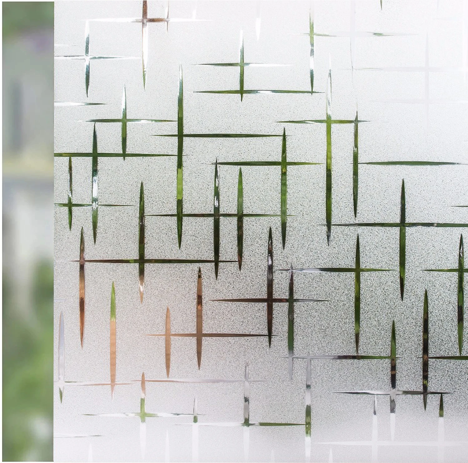 Window Privacy Film Static Glass Window Clings Vinyl 3D Window Decals Rainbow Window Sticker for Glass Door Heat Control Anti UV